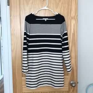 Banana Republic Black/White stripe dress/tunic Med